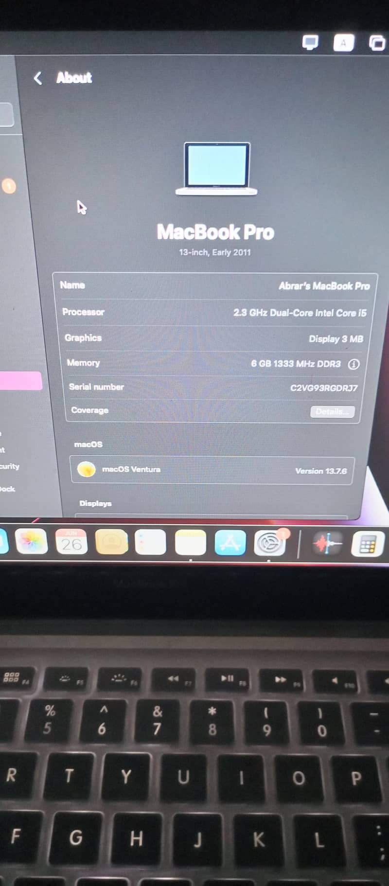 Macbook Pro 2011 7
