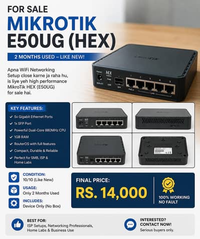  MikroTik hEX (E50UG) For Sale 