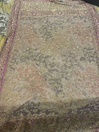 Bridal Net Suit with Heavy Golden Embroidery – Excellent Condition