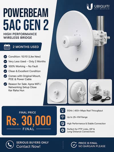 Ubiquiti PowerBeam 5AC Gen 2 For Sale