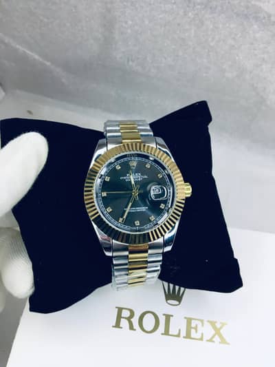 Luxury Rolex Style Men’s Watch | Premium Gold & Silver Design