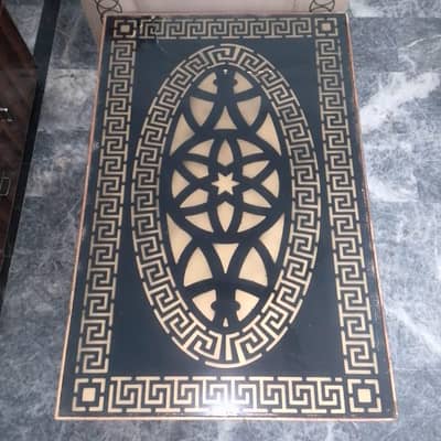 Black & Golden Designer Center Table with Drawer