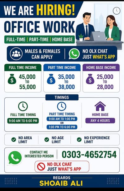 we are hiring staff male and female online work