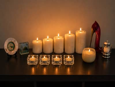 Luxury Home Décor Candle Set | Pillar Candles & Decorative Accessories