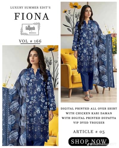 Luxury Lawn 3 Piece Unstitched Suit
