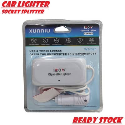 3 Way | Universal Car Cigarette Lighter | LED Dual USB Charger