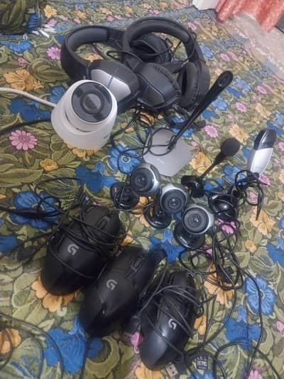 Gaming Accessories Bundle – Logitech Mouse, Headsets, Webcams & Mics