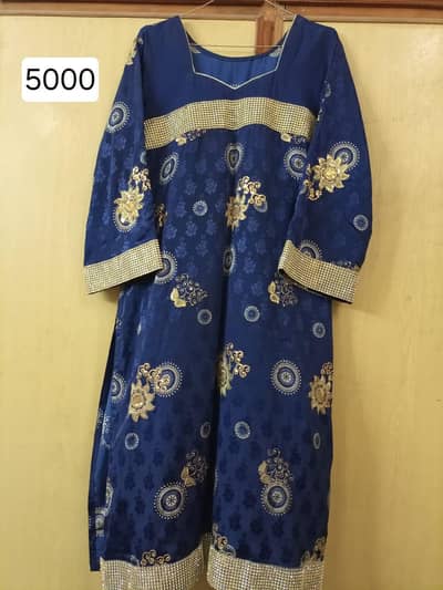 fancy stitched 3 piece dress