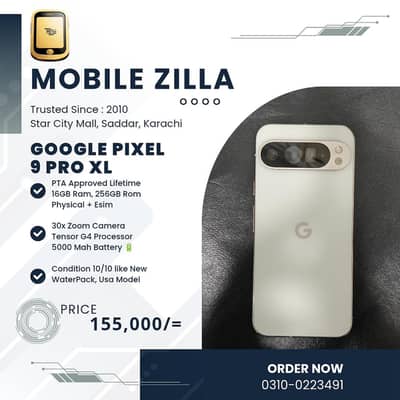 Google Pixel 9 Pro XL, 16/256, PTA Approve, 10/10, MOBILE ZILLA