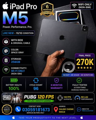 Ipad pro M5 with box and cable