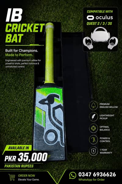 Ib Cricket Bat Oculus Quest 2 and Oculus quest 3 3s