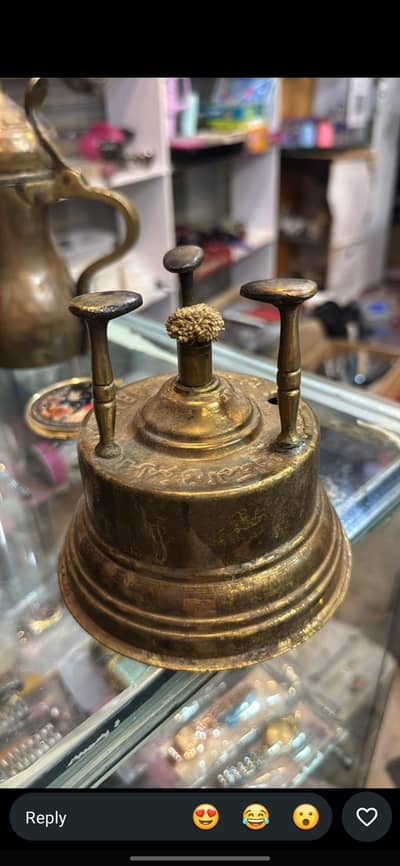 antique brass alcohol burner