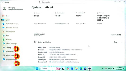 Hp Laptop i5 8th Generation