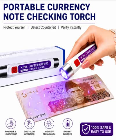 Handheld LED Money Detector | Currency Detector Ultra Violet Torch