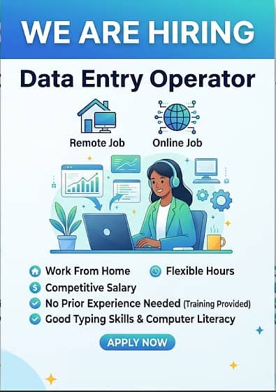 Requried Data Entry Operator - Remote Job - Online Job
