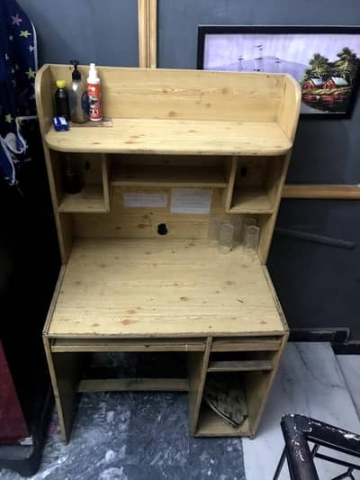 Wooden Computer Table / Study Desk with Storage Shelves