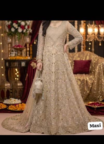 Premium Heavy Embroidered Bridal/Wedding Maxi with Dupatta & Pouch