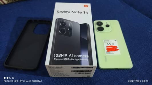 Redmi Note 14.8/128GB. Slightly Used. 4 Months Warranty.