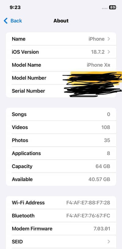 I phone xr 64gb 86 battery health