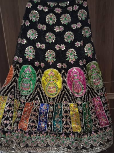 lehnga with mirror work and embroidery