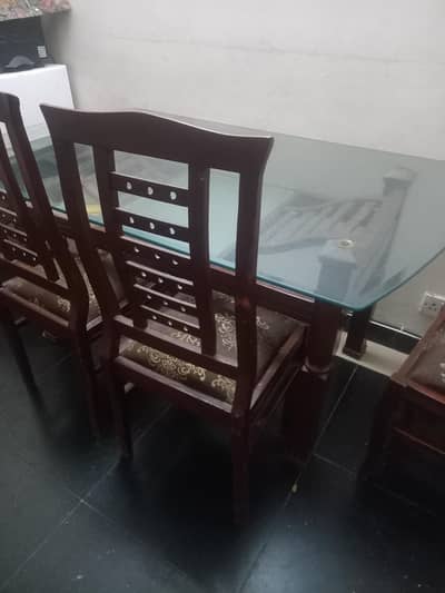 urgent sale dining table with 6 chairs