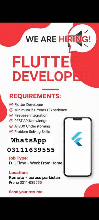 mobile developer. flutter. online. node. js