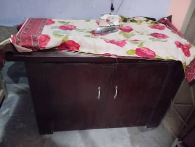 Wooden Ironing Table Cabinet | Strong & Spacious | Good Condition