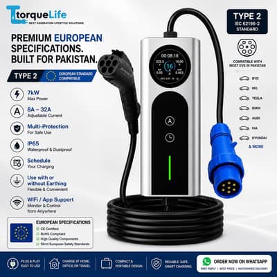 7kw Portable Ev Charger- TorqueLife smart pro