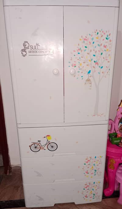 artistic conception two door with three drawers storage cabinet