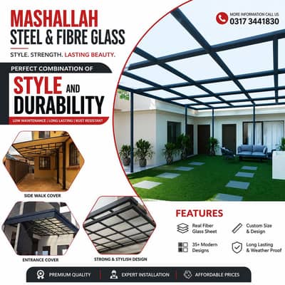 Car Parking Shade | Steel & Fibre Glass Shade | Karachi