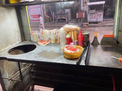 shawarma and fries counter
