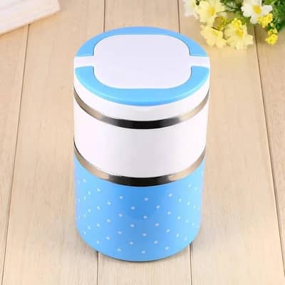 Blue 2-lays lunch box for students and office Requirement
