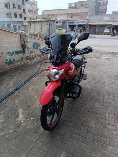 Suzuki GR 150 2019 Red Touring Bike Fully Loaded Karachi