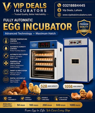 RAMZAN OFFER 70 EGGS FULLY AUTOMATIC AC+DC INCUBATOR