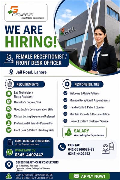 Female Reception / Front Desk Officer