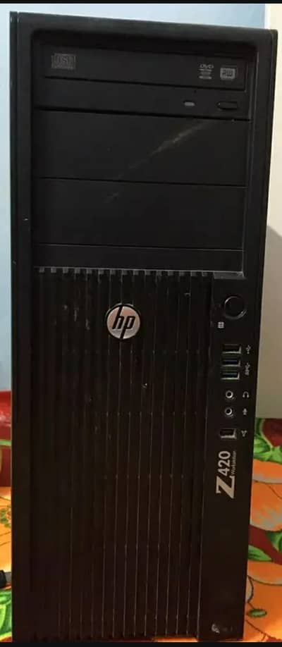 HP Z420 with xeon 1660 v2, 16GB ram, 128 ssd and 1 gb display