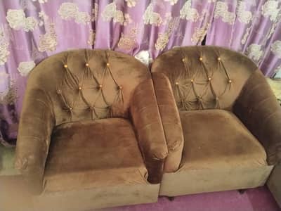 Poshish Brown Sofa 7Seat set