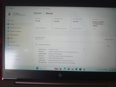 HP laptop 840 G5 i5 8th generation 256ssd