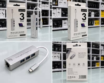 USB Type-C Hub with Gigabit LAN | 3 USB 3.0 Ports Adapter