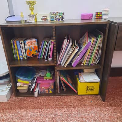 Interwood book shelf and study table with chair local manufactured