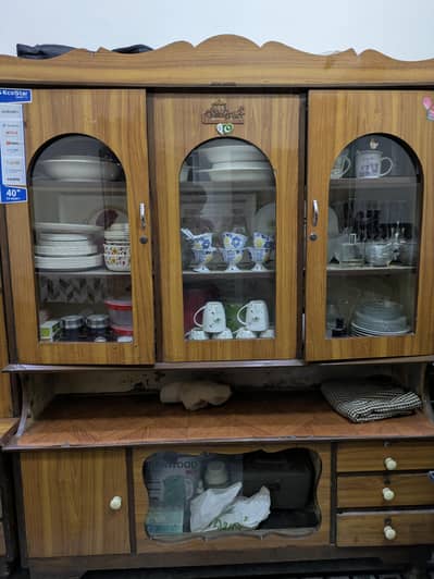 Wooden Dressing Table + Showcase Set | Good Condition | Faisalabad