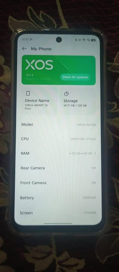 Infinix Smart 10 plus 4+4 ram 128 rom