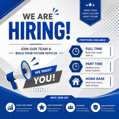 we are hiring staff male and female