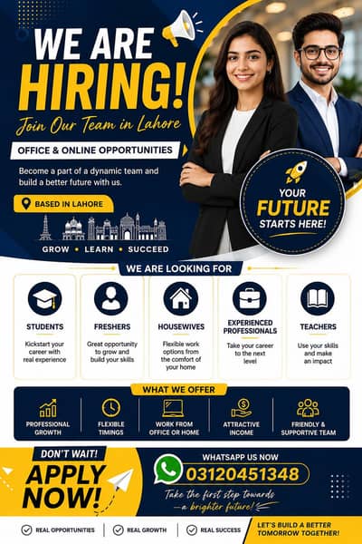 Golden opportunity for Males & Females