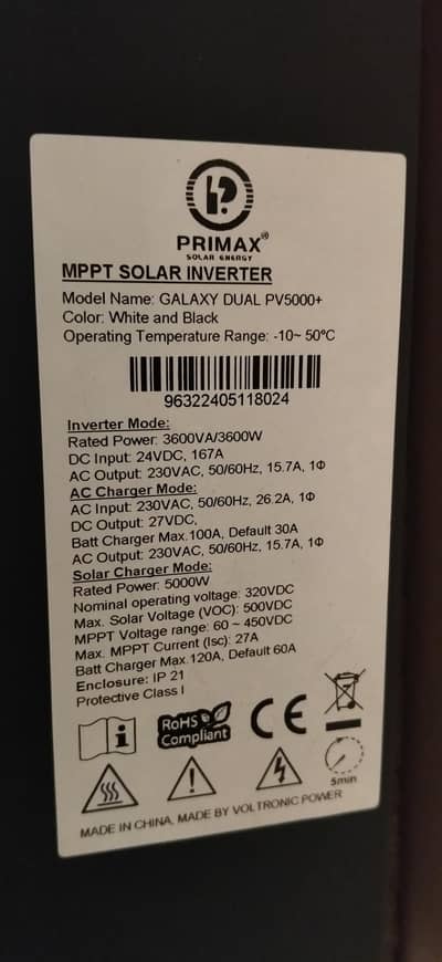 primax inverter pv5000_3.6kw good condition no rpair