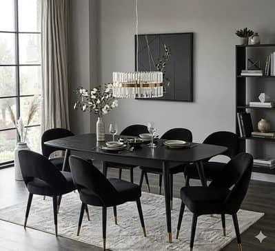 6 seater dining table/UV top table/home furniture/luxury dining set