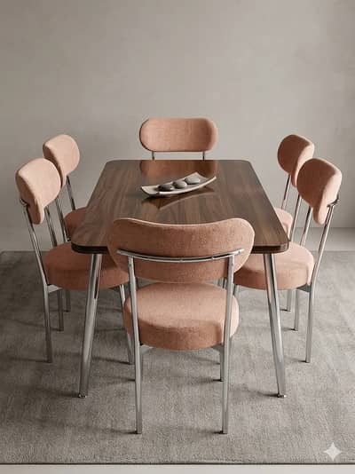 six seater dining table/UV top table/restaurant furniture/cafe chair