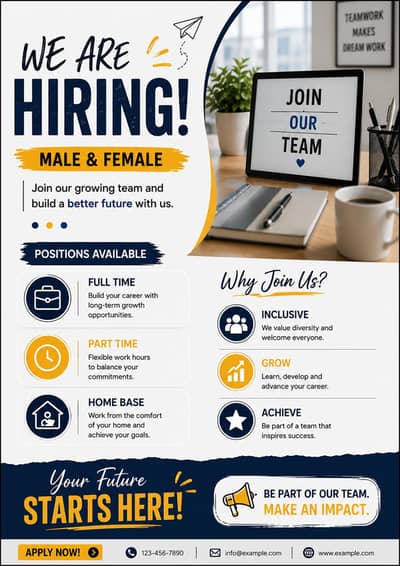 We are hiring staff male and female