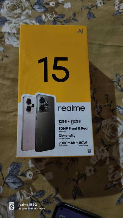 Realme 15 5G  12/ 512 GB Ram and Rom