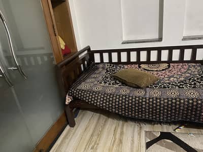 Solid Wooden Single Bed | Day Bed with Side Rails | Strong & Sturdy |